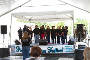Johnston Elementary School Chorus performs at last year’s Peach Blossom Festival in Johnston.